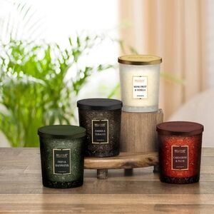 Bellevue Embossed Glass 12 oz. Candles
